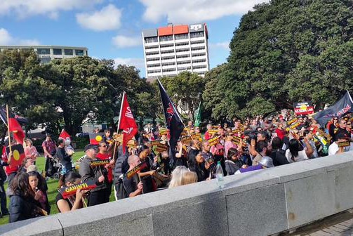 Protesters gather in Wellington