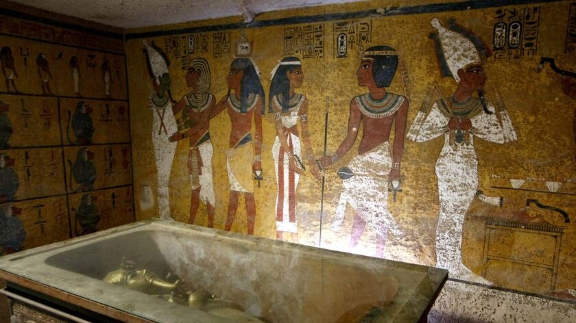 The tomb of the pharaoh was unearthed by British archaeologists in the Valley of the Kings in 1922.