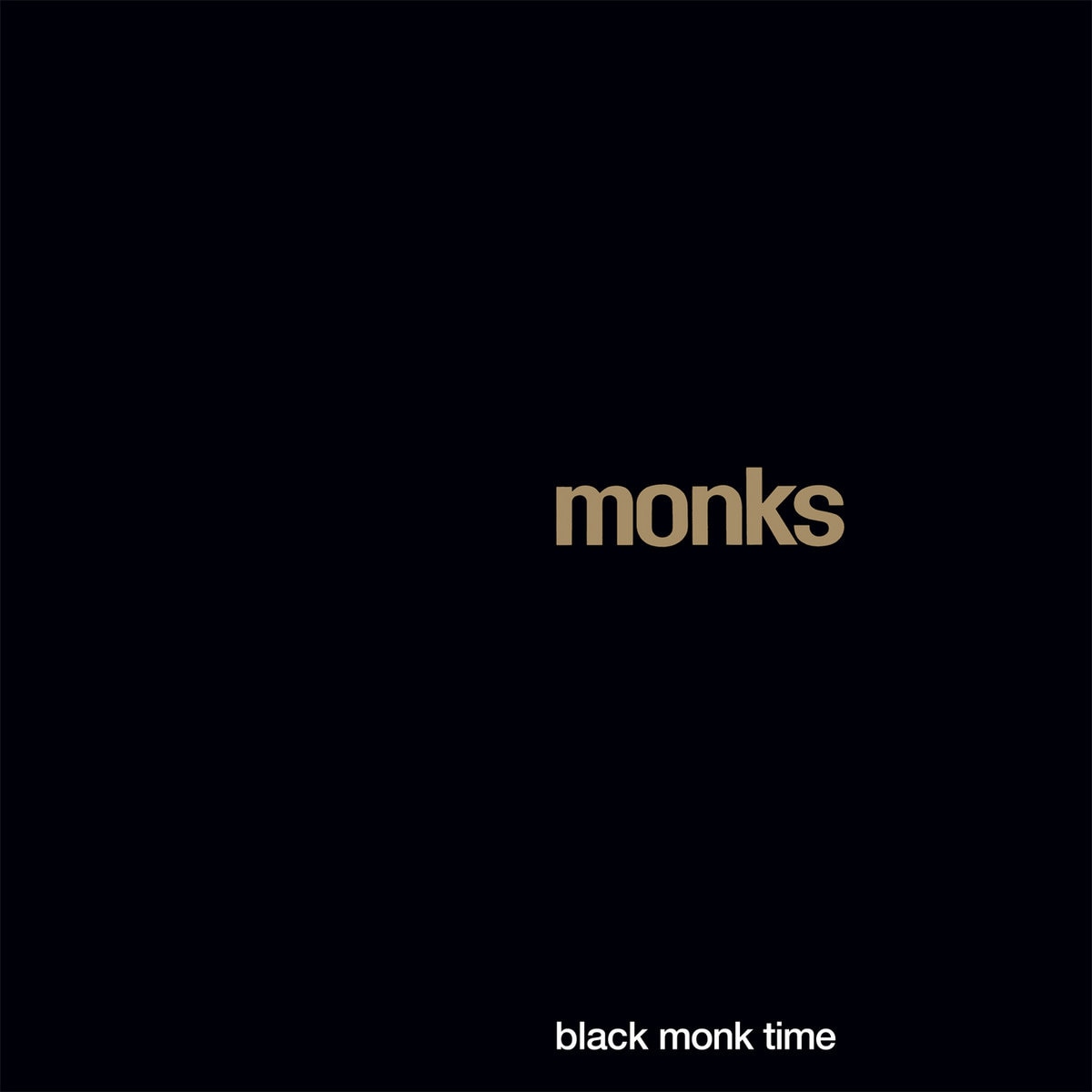 A dark image just featuring the words monks and black monks time