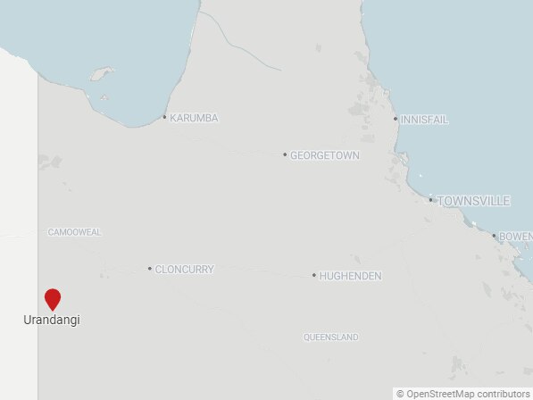 A map showing Urandangi in Queensland