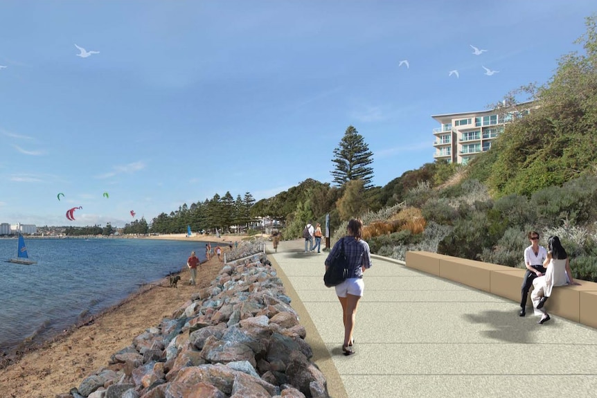 a design of a footpath on the Port Lincoln foreshore.