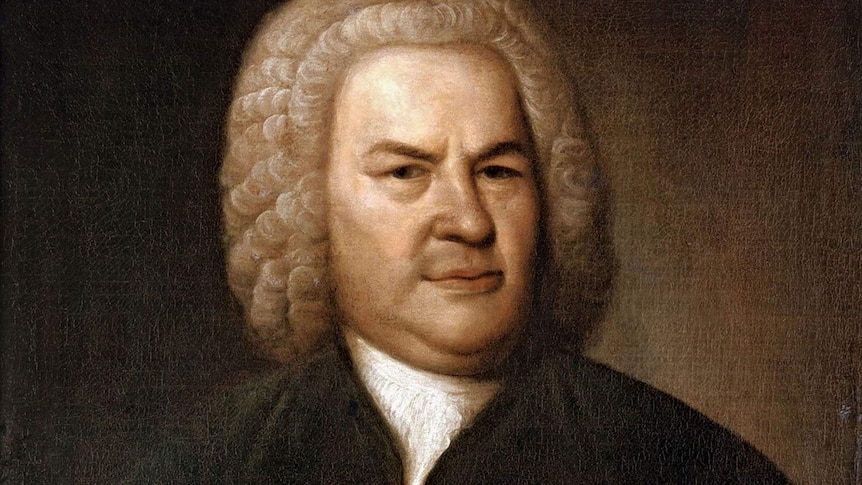 oil painting of composer JS Bach
