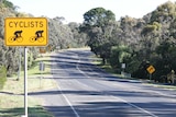 A cyclist sign on Black Forest Drive near Woodend in the Macedon Ranges, in central Victoria.