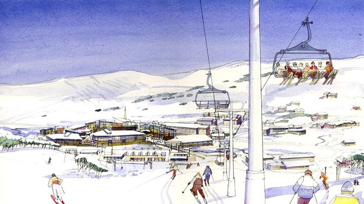 An artist's impression of the concept plan for Perisher Village.