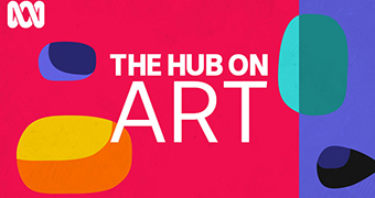 Brightly coloured logo of the Hub on Art