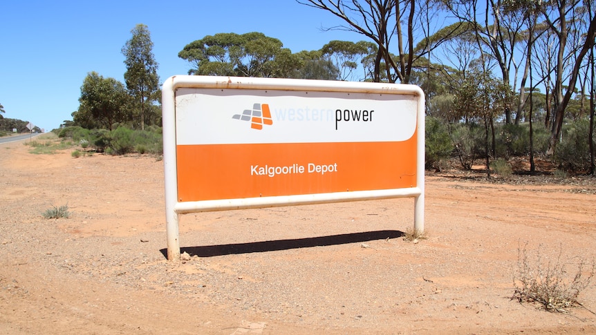 A sign at the entrance to the Kalgoorlie depot of Western Power.  