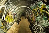 Graffiti inside St Peter's Twins stormwater drain