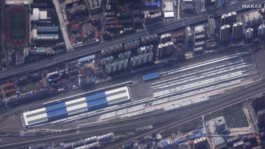 Wuhan train station on Feb 25, 2020