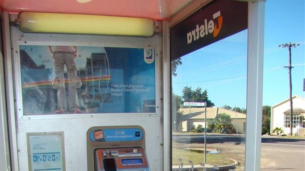 A Telstra telephone booth.
