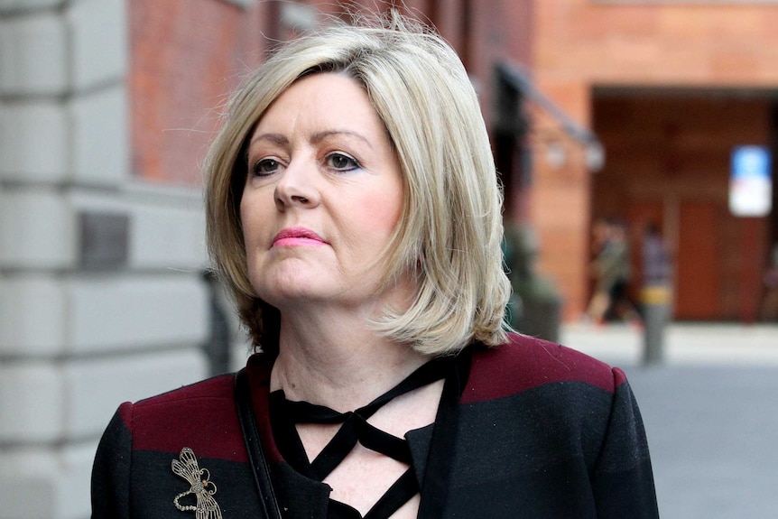 A mid shot of Perth Lord Mayor Lisa Scaffidi leaving the State Administrative Tribunal in Perth.