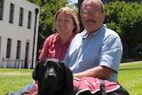 Major Peter Checkley, Jenny Checkley and Ruby the assistance dog.