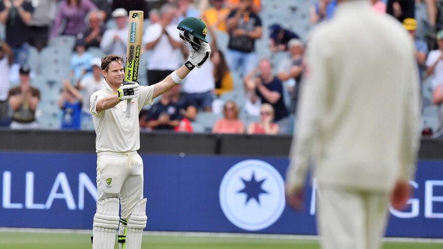 Australia's Steve Smith celebrates MCG century against England on day five of the fourth Ashes Test.