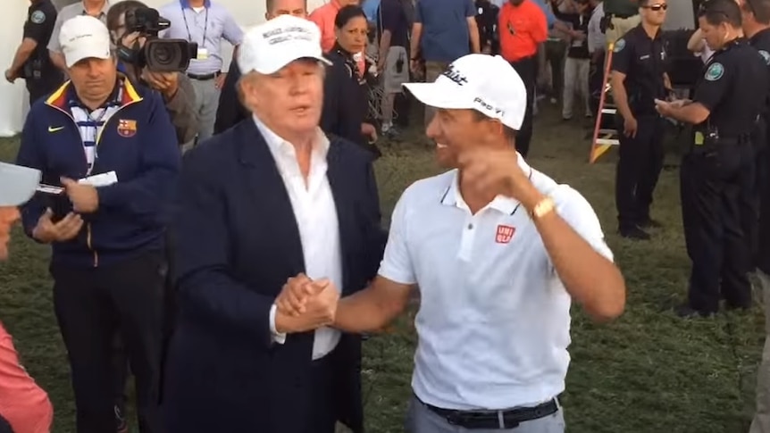 Donald Trump and Adam Scott