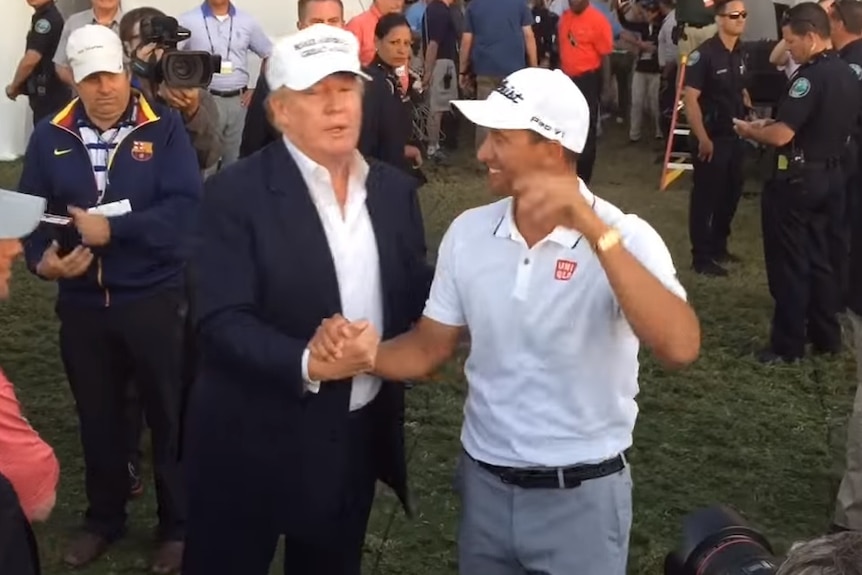 Donald Trump and Adam Scott