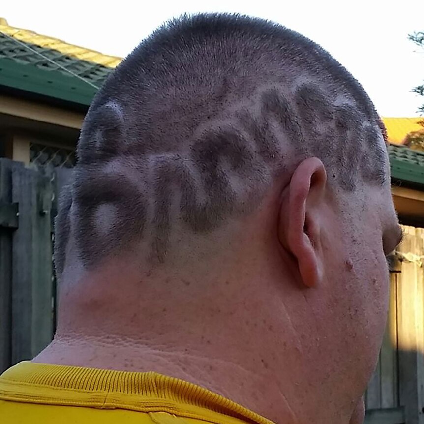 Broncos supporter Josh Comerford put his head where his heart is in backing the Broncos