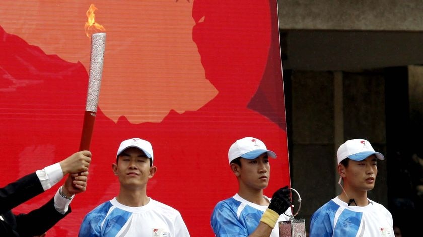 Chinese Olympic torch relay security look on