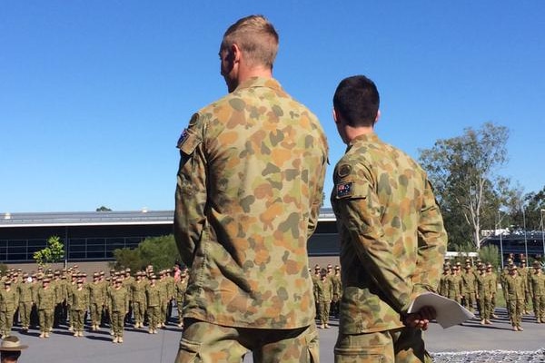 Hundreds of ADF officers being farewelled from Enoggera Barracks before deployment to Iraq