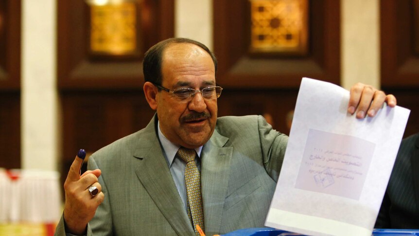 Iraq PM Nuri al-Maliki votes