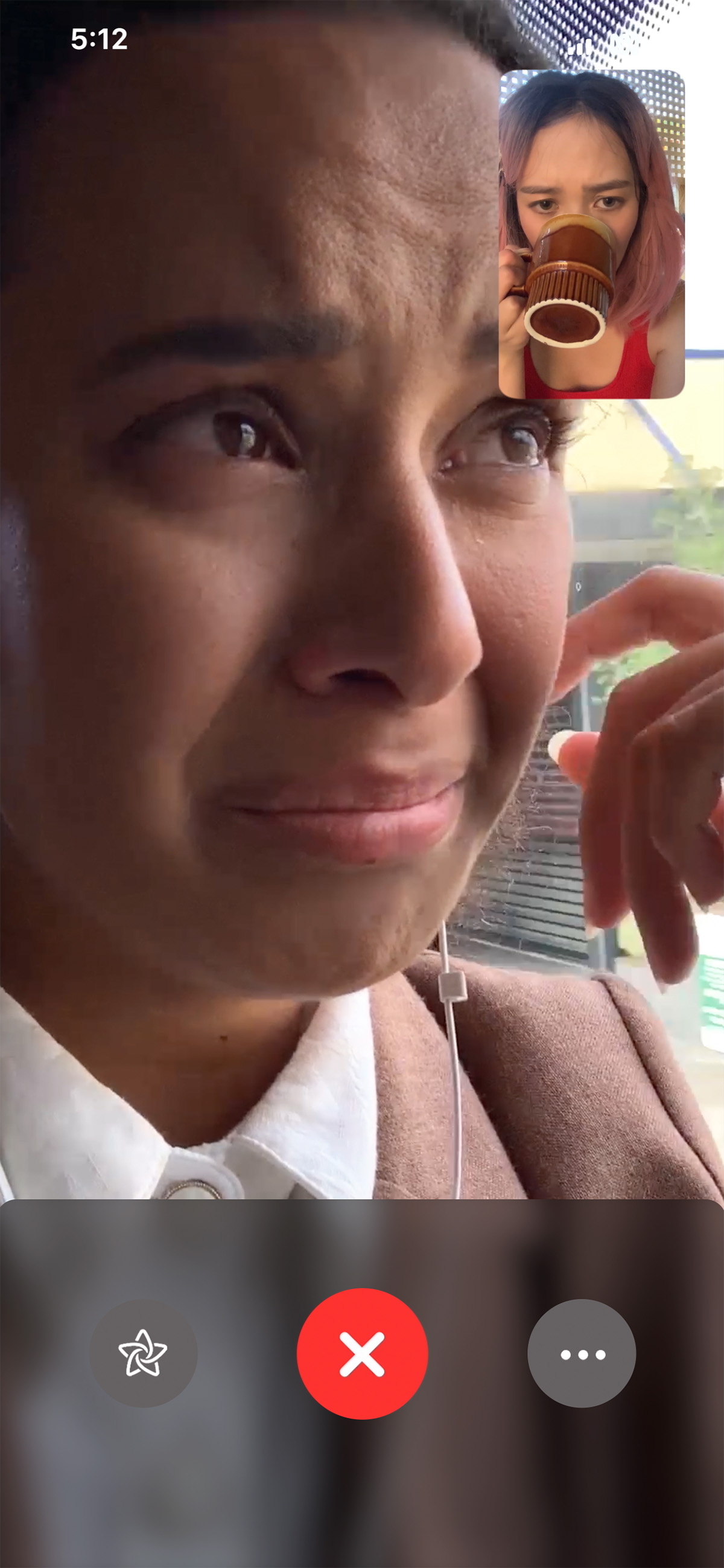 Screenshot of two women chatting on Facetime.