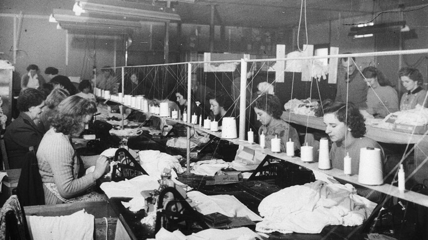 Women workers in Temora Silknit factory