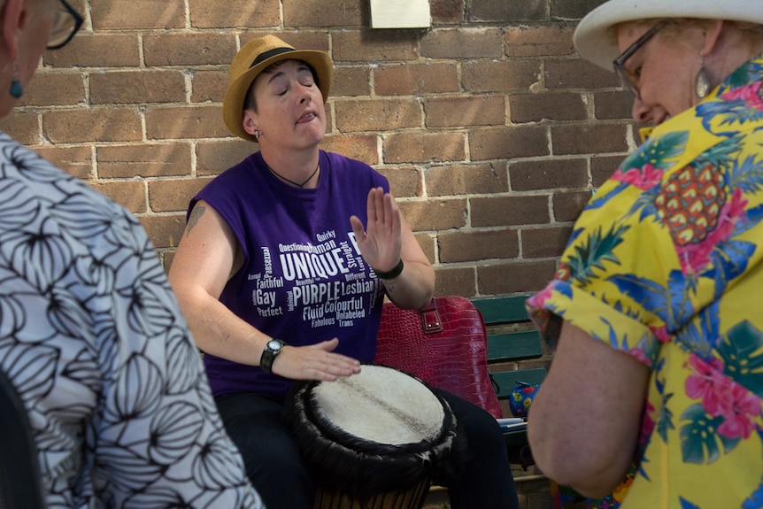 African drumming teacher Laura Brown