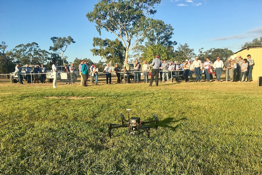 Drone demonstration at Nebo in Central Queensland.