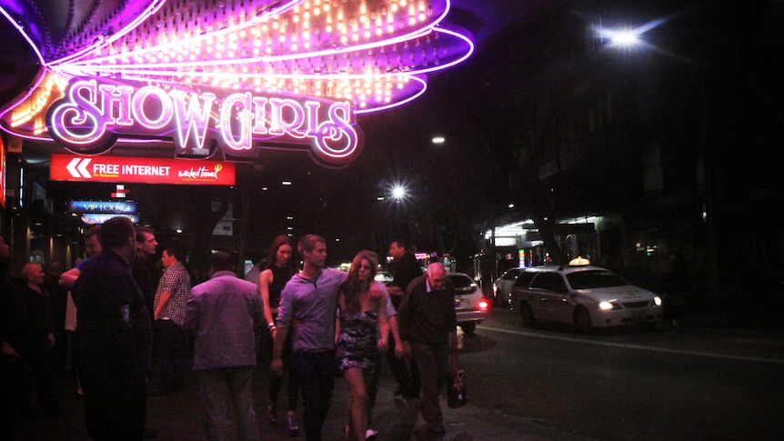 Visitors to Kings Cross red light district in Sydney.