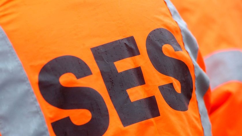 An SES volunteer at the scene of an accident,