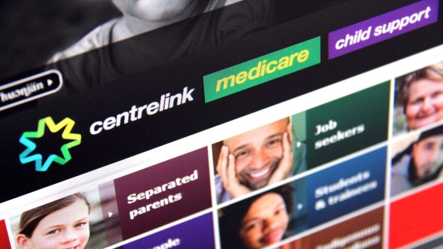 The Centrelink homepage