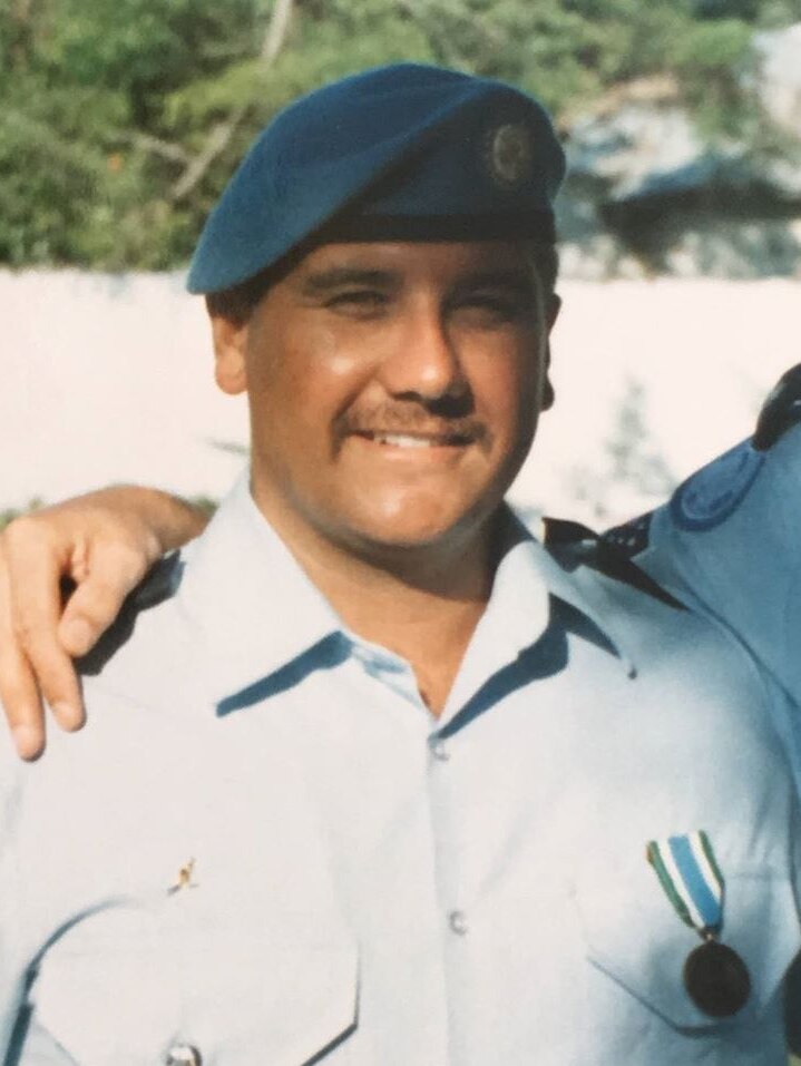 David Savage wears a UN uniform.