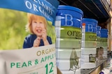 Bellamy's infant formula products on a shelf in an Australian supermarket