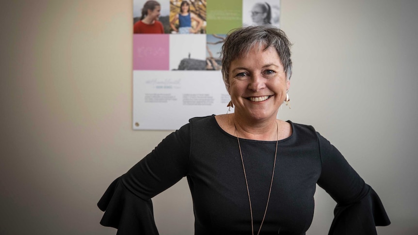 Huon Valley mayor Bec Enders smiles at the camera.