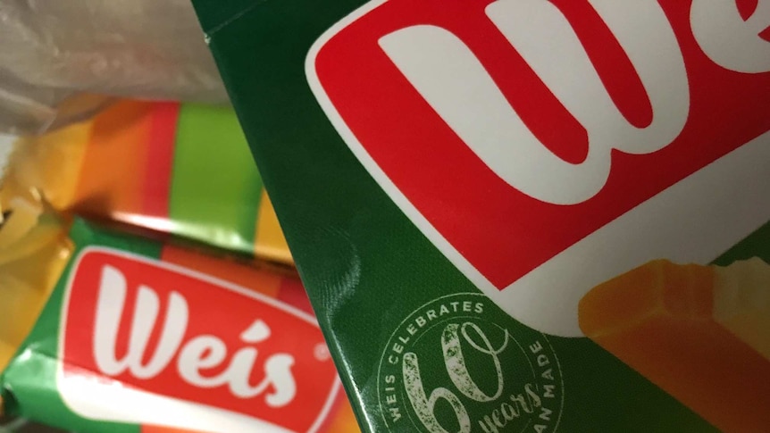 Close-up image of ice cream bars in freezer