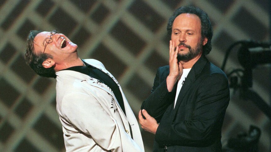 Robin Williams shares a laugh with Billy Crystal