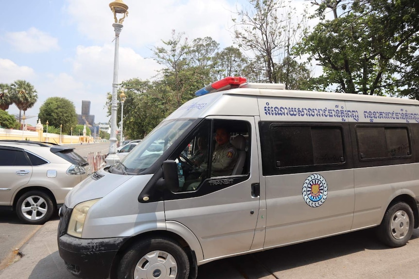 A Cambodian police van