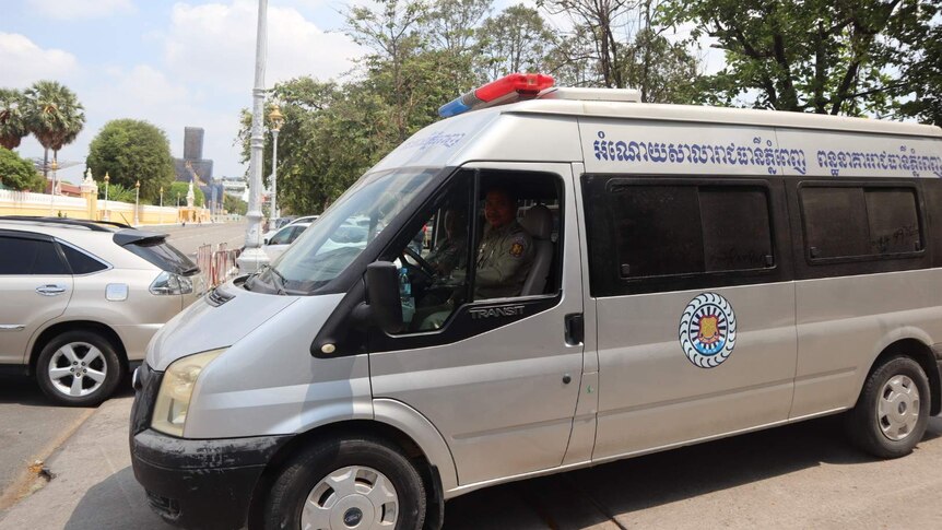 A Cambodian police van