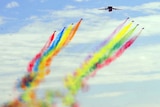 Aircrafts with coloured jet streams