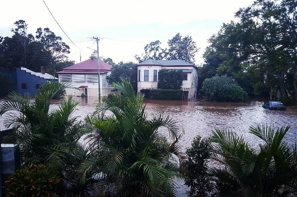 Houses flooding in Lismore