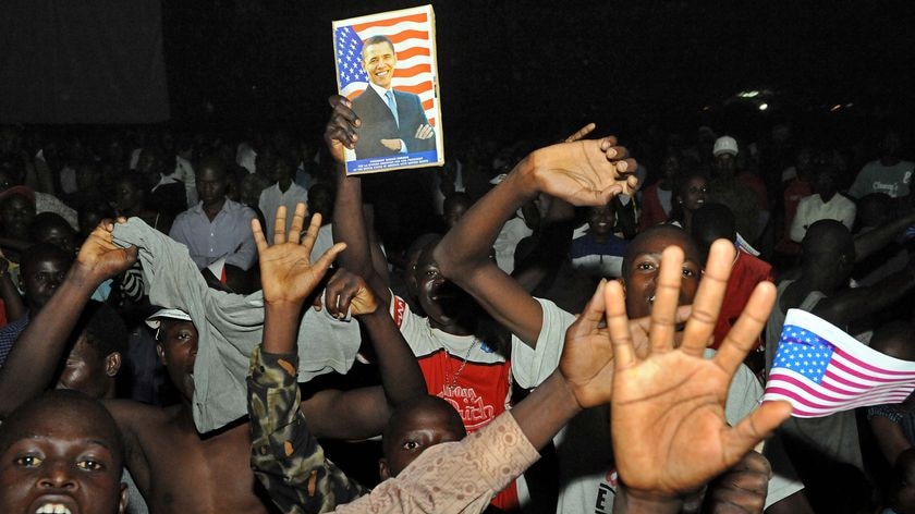 'We don't feel so small': Kenyans celebrate in Kisumu after the inauguration ceremony of US President Barack Obama.