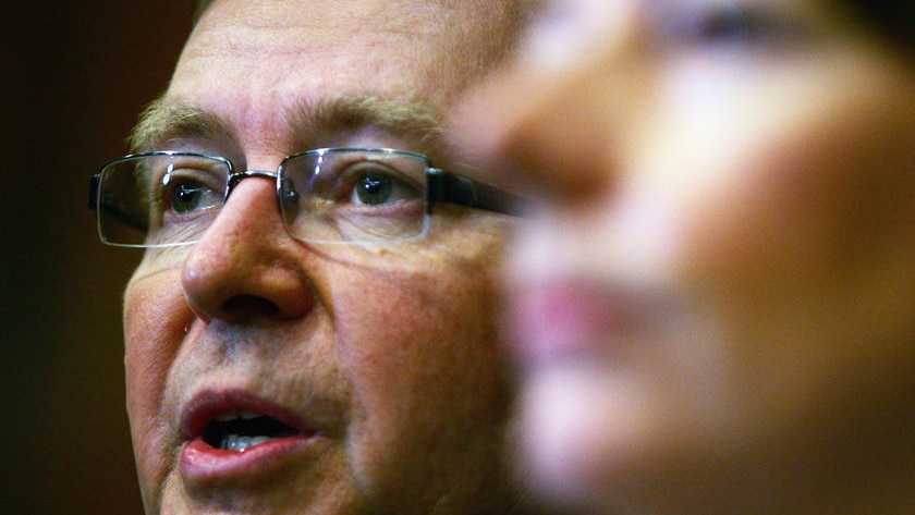 Front bench speculation... Foreign Minister Kevin Rudd and Prime Minister Julia Gillard