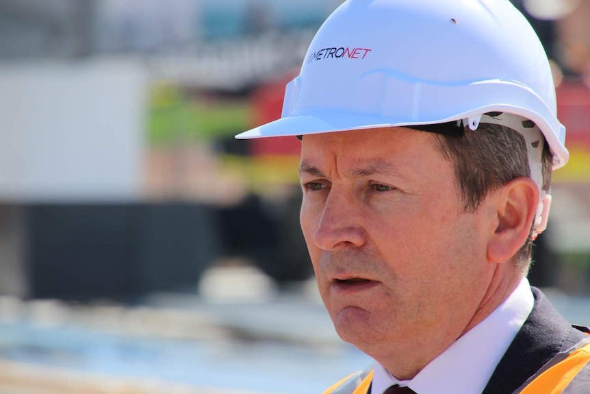 Close up of Mark McGowan wearing a Metronet hardhat