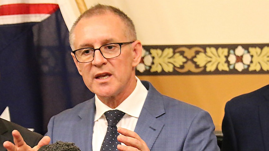 Premier Jay Weatherill speaks during a news conference.