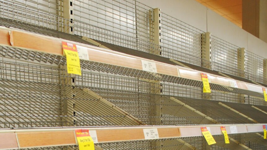 Empty supermarket shelves in Mackay