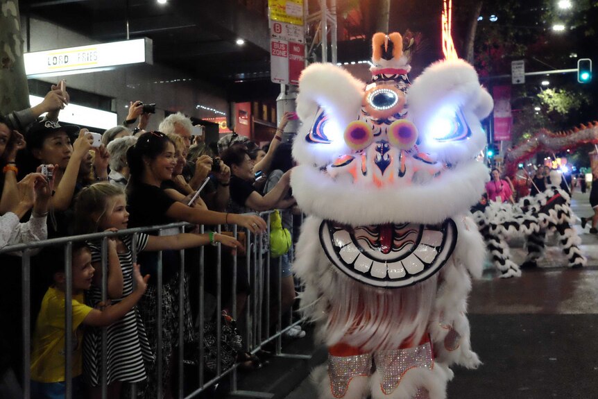 A white lion at Sydney's Lunar New Year parade