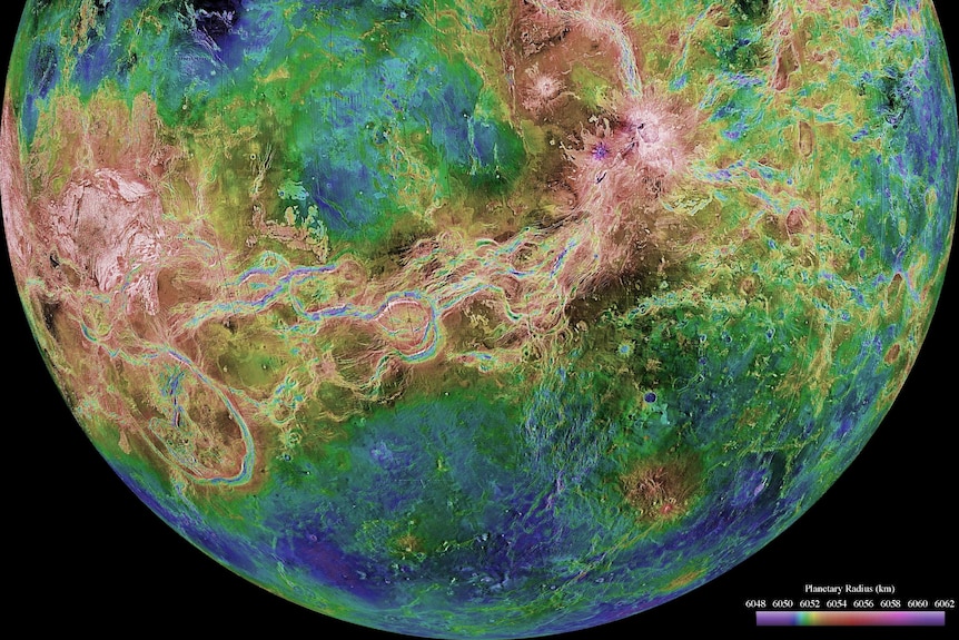 A radar image of the planet Venus