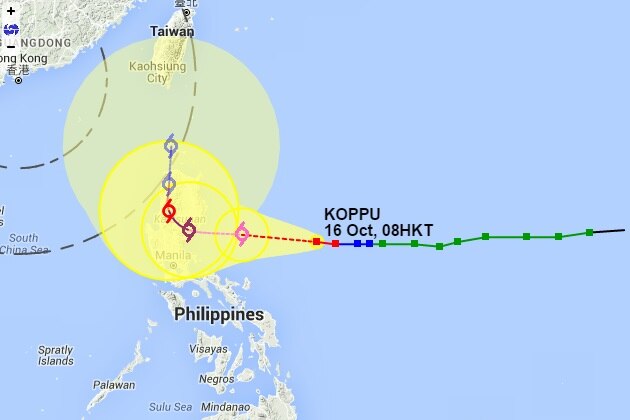 Typhoon Koppu heads towards the Philippines