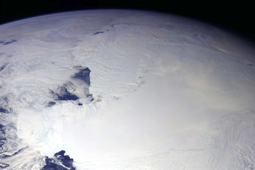 Antarctica's Ross Ice Shelf as viewed from space
