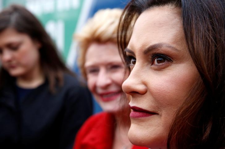 A close up shot of Gretchen Whitmer with a slight smile on her face