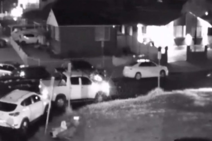 CCTV still shows light from gun shot on dark street
