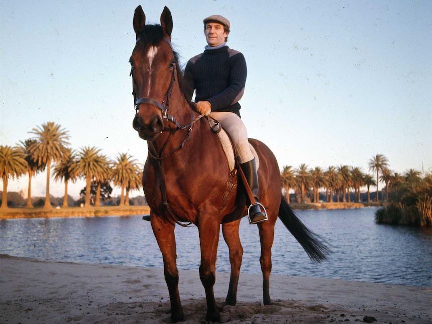 Harry M Miller on horseback in an image published by the TV Times.